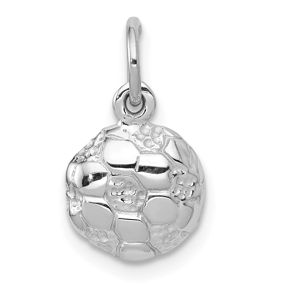 14k White Gold Sports Theme Unisex Soccer Ball Charm Pendant